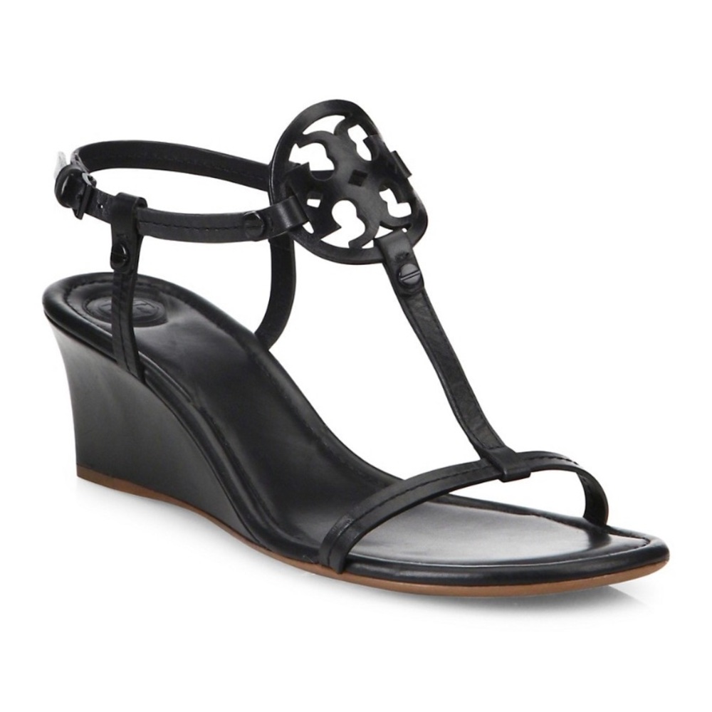 Tory Burch
Miller T-Strap Leather Wedge Sandals - New! Never worn